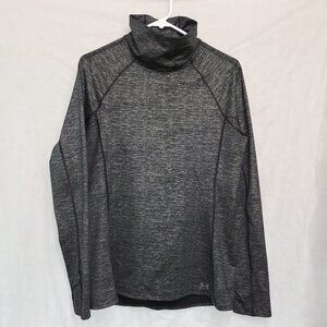 Men's Grey Black & Silver Underarmor Cold Gear Long Sleeved Shirt